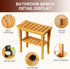 Bamboo Shower Bench Stool with Storage Shelf, Waterproof Shower Chair for Indoor or Outdoor Use, Bathroom Bench Seat