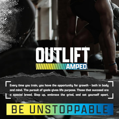 OUTLIFT Amped Max Dosed HIGH STIM Pre Workout Powder - 6G Citrulline, 3.2G Beta Alanine, Blueberry Lemonade, 22 Servings