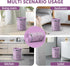 VOK 4 4 50 Count Trash bags, Gallon Trash Bags Drawstring, Colorful & Portable Small Trash Bags with Lavender Printed