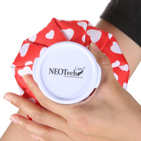 NeoTech Care Ice Bag, Screw Top Fillable, Reusable, 5 inch, Hearts Design