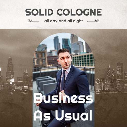 Solid Cologne Balm for Men, Natural Men's Cologne, Travel Size Wax Cologne, Business As Usual - 0.75 oz
