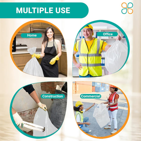 33 Gallon Garbage Bags, Clear, 1.3 MIL, 50 Bags