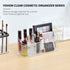 YOHOM Small Clear Makeup Organizer Tray, 9-Compartments Vanity Cosmetic Brush Holder Storage Box with 2 Dividers