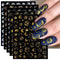 JMEOWIO 10 Sheets Moon Star Sun Nail Art Stickers, Colorful Self-Adhesive Decals for Nail Design Accessories