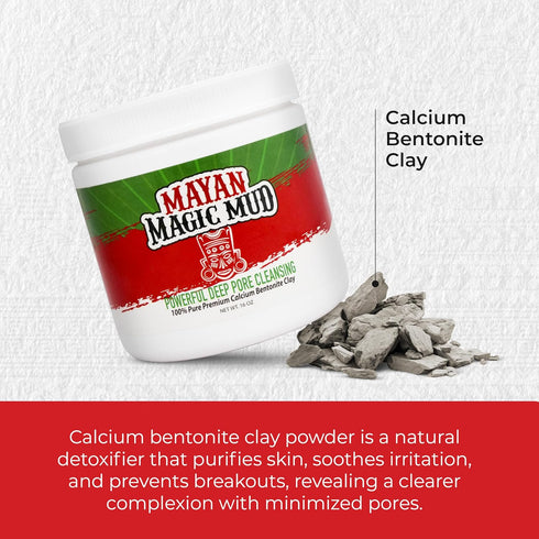 Powerful Deep Pore Cleansing Calcium Bentonite Clay - 1 lb - Natural Face Mask Peel for Men and Women