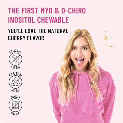Legendairy Milk Pure Inositol Supplement, Myo Inositol and D-Chiro Inositol Chewable Tablets for Ovarian & Fertility