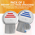 Lice Comb - Pack of 2 Stainless Steel Professional Combs for Lice Treatment, Best Results for Kids & Adults