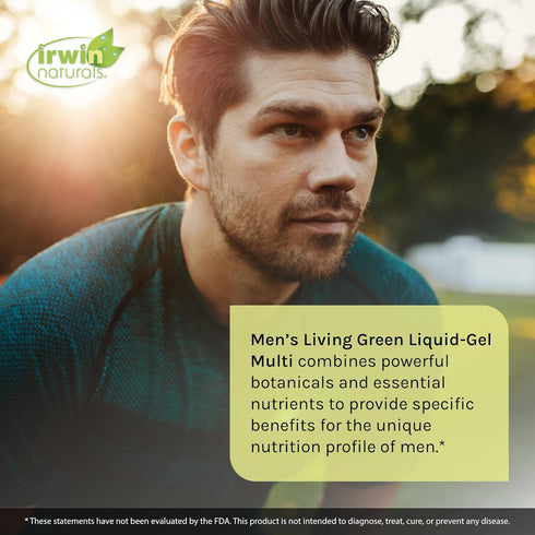 Irwin Naturals Men's Living Green Liquid-Gel Multi - 90 Liquid Softgels, 70 Essential Nutrients, Full-Spectrum
