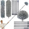 20+ Feet High Reach Duster Kit with 3-14 ft Extension Pole for Cleaning Fan, Spider Web, High Ceiling, Furniture