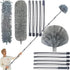20+ Feet High Reach Duster Kit with 3-14 ft Extension Pole for Cleaning Fan, Spider Web, High Ceiling, Furniture