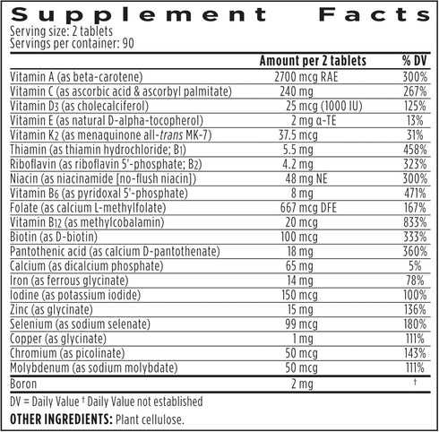 Igennus High Potency Methylated Multivitamin for Women, Non-GMO & Halal, 180 Tablets with Active B-Vitamins