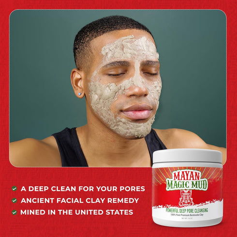 Powerful Deep Pore Cleansing Sodium Bentonite Clay - Natural Face Mask Peel for Men & Women - USA Made 16 Oz