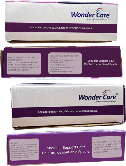 Wonder Care Left Right Shoulder Immobilizer Arm Sling, Black Size 2 for Clavicle Collar Bone Dislocation