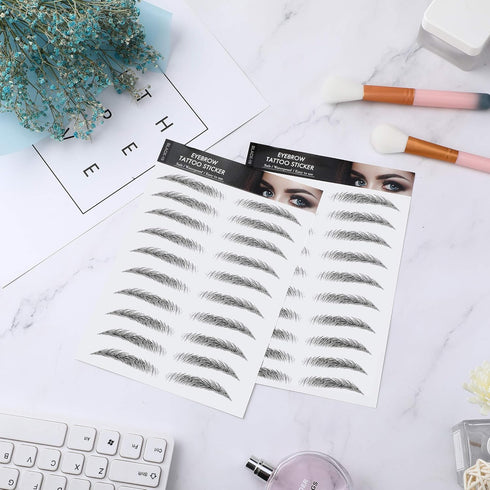 Maitys 12 Sheets 108 Pairs 4D Hair Like Waterproof Eyebrow Tattoos Stickers Temporary Transfer Brows Decal for Women