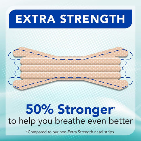 Extra-Strength Nasal Strips, Tan 50 ct | Instant Relief for Nasal Congestion, Stops Snoring, Cold & Allergy