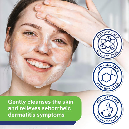 Seborrheic & Atopic Dermatitis Gentle Face Wash - Natural & Organic Cleanser for Sensitive Skin