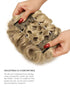 Yamel Messy Bun Scrunchie Chignon Hairpiece - Updo Curly Bun Extension Combs for Women in Dark Blonde