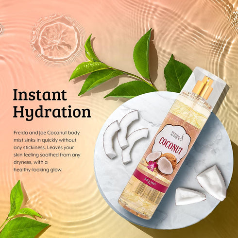 Luxurious Coconut Body Mist Fine Fragrance, Women's 8oz Warm & Cozy Luxury Scented Gifts