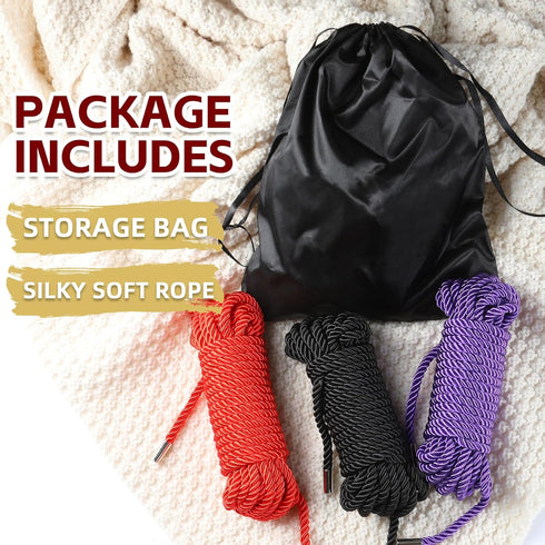 Set 32 8MM (3 BDSM Shibari Bondage Sex Rope - BDSM Kit Adult Bondage Restraints Sex Toys for Women & Couples, Feet