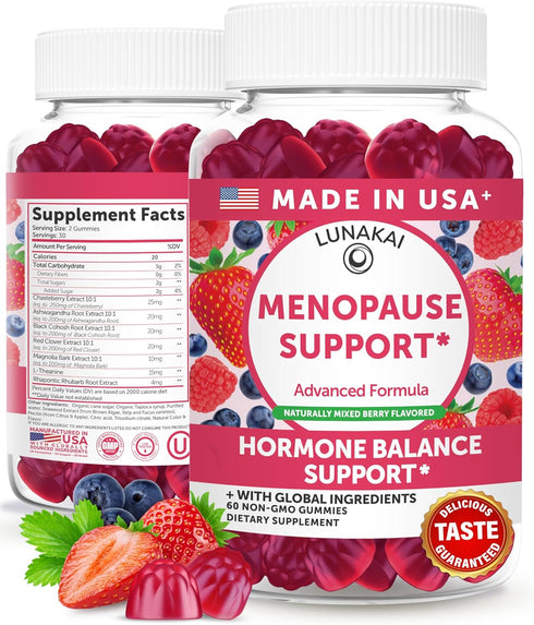Lunakai USA Made Menopause Relief Gummies Natural Menopause Supplements for Women with