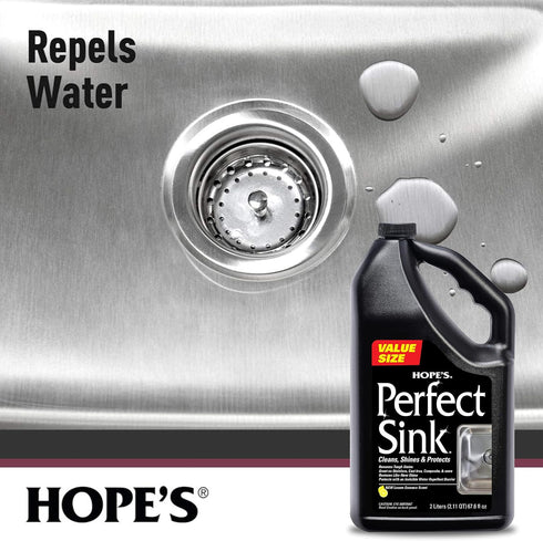 HOPE'S Perfect Sink Cleaner and Polish, Restorative, Water-Repellant, Removes Stains, Ideal for Brushed Stainless