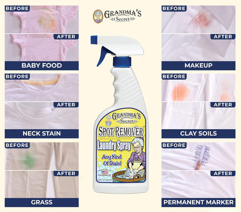 Grandma's Secret Spot Remover Laundry Spray, Chlorine and Toxin-Free Stain Remover for Clothes, 16 Oz, 3 Pack