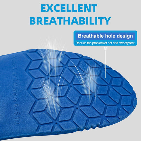 Heavy Duty Arch Support Insoles for 240lbs+, Orthotic Inserts for Plantar Fasciitis, Breathable & Shock Absorbing