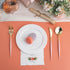90pcs Gold Plastic Silverware with Pink Handle, Elegant Disposable Cutlery for Wedding, Party, Daily Use