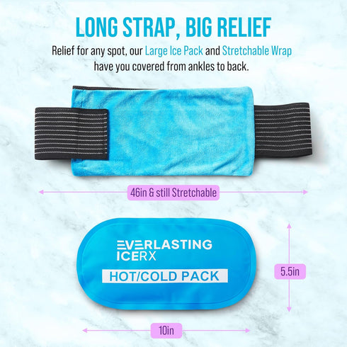 Reusable Hot and Cold Gel Ice Pack Wrap (4 Pack) for Adjustable, Flexible Therapy for Knee, Back, Shoulder, Arm, Leg