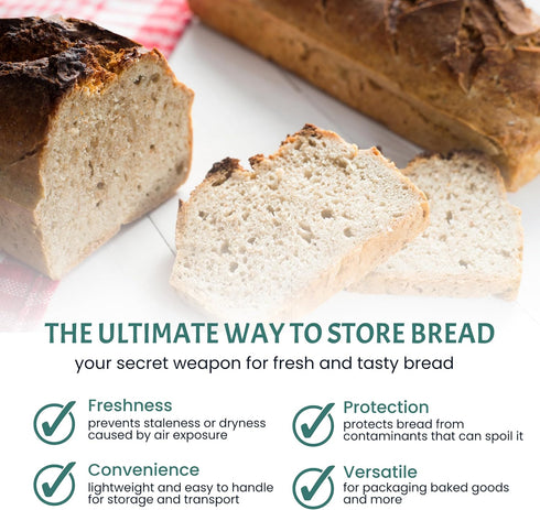 Reusable Plastic Bread Bags, 50 Pack Clear Bags with Ties for Airtight Storage of Homemade Bread