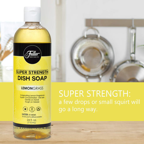 Fuller Brush Super Strength Liquid Dish Soap, Economical, Invigorating Fragrance, for Dishes, Glasses, Utensils