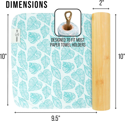 Reusable Paper Towels, 15 Pieces Pack of Washable & Paperless Towels, 100% Cotton, Highly Absorbent for Kitchen