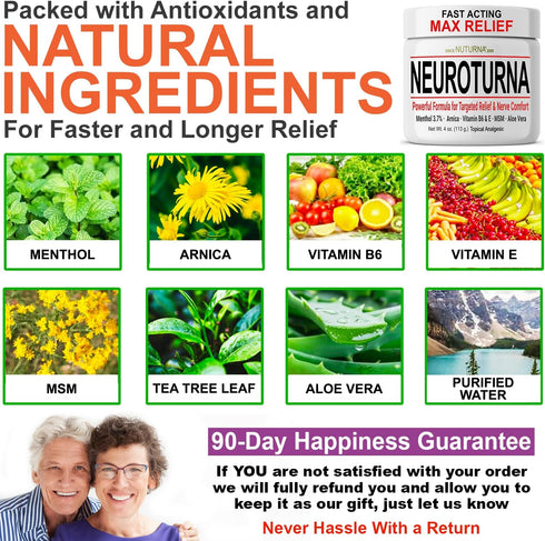 Neuropathy Relief Cream - Fast Acting Max Relief for Feet, Hands, Legs, Toes with Menthol, Arnica, Aloe Vera, 8 oz