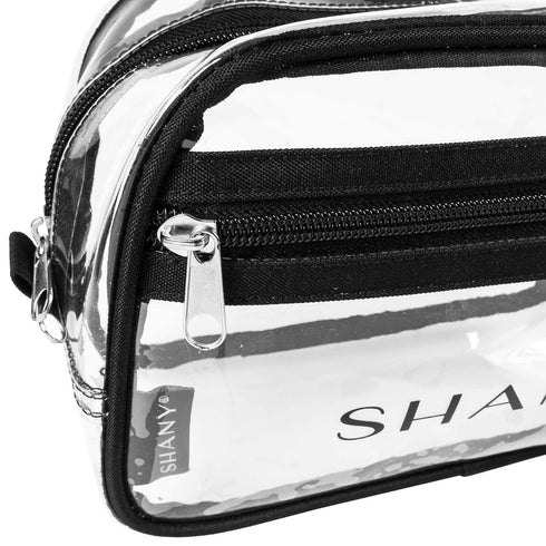 SHANY Clear Makeup Toiletry Pouch with Zippered Compartment – Water-Resistant Travel Organizer Bag