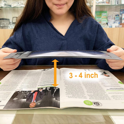 MAGDEPO 3X Full Page Magnifying Sheet Plastic Fresnel Lens with Frame, 2pcs Bookmark Magnifier for Low Vision