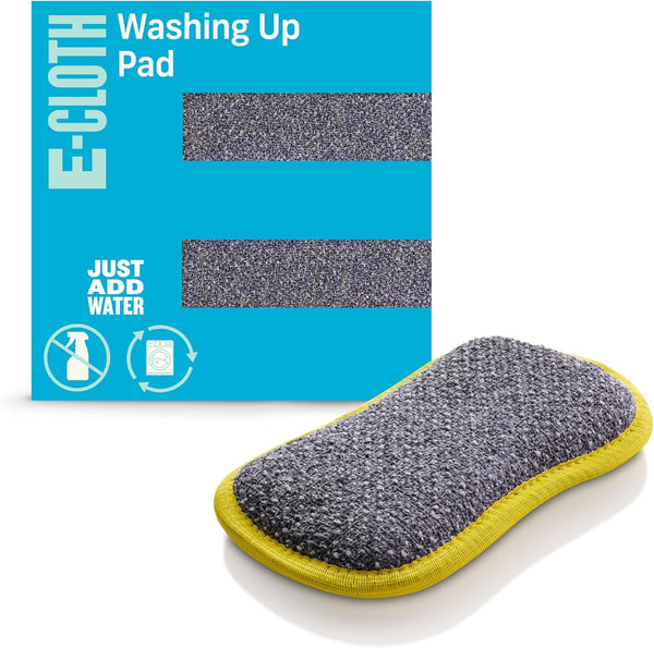 E-Cloth Washing Up Pad - Premium Microfiber Non-Scratch Kitchen Dish Scrubber Sponge, Yellow, 1 Pack