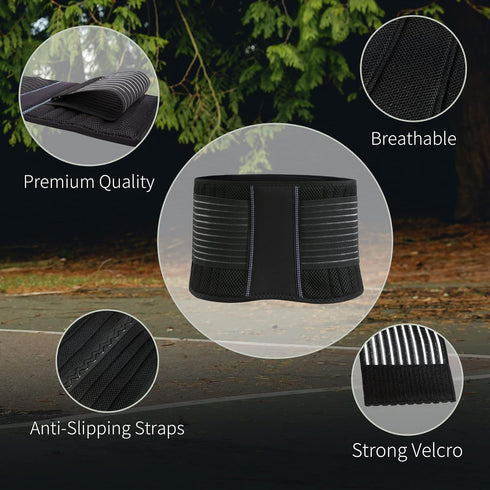 BraceUP Back Support Belt for Men and Women - Breathable Lumbar Brace for Lower Back Pain Relief
