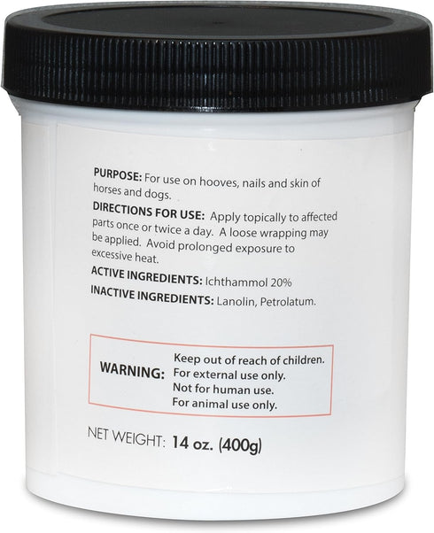 Ichthammol 20% Drawing Salve Grooming Aid, 14 oz, Soothing Skin Relief for Eczema and Psoriasis