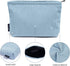 MAANGE Cosmetic Bags for Women, Small Makeup Bag for Purse, Blue Corduroy Makeup Pouch with Metal Zipper for Travel