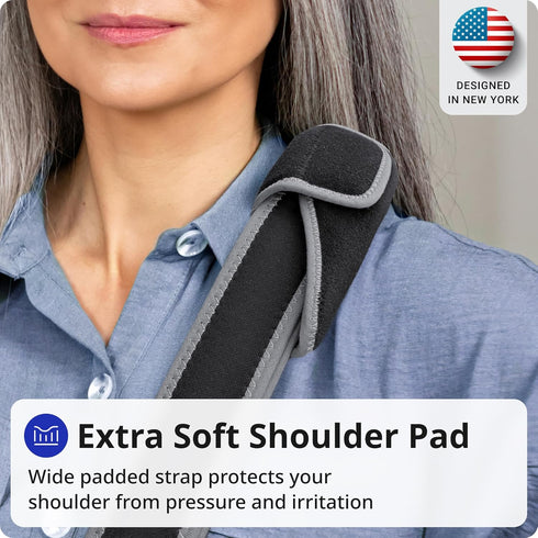 Immobilizer Arm Sling Shoulder for Men and Women - Shoulder Injury Breathable Mesh with Thumb Loop, Padded Strap