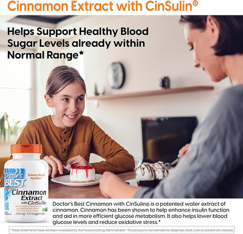 Doctor's Best Cinnamon Extract with Cinsulin, 250 mg, 120 Veg Caps