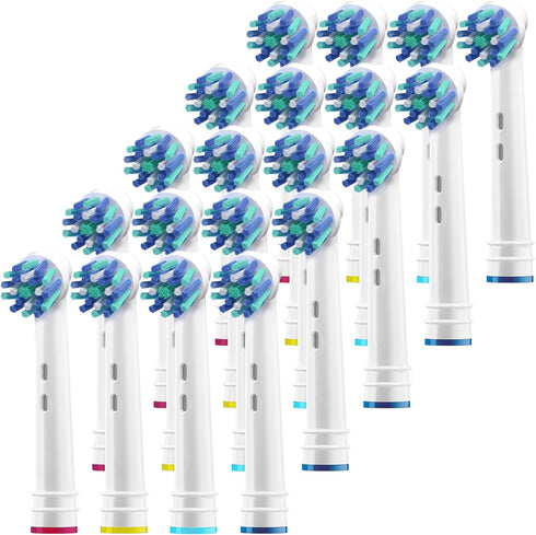 Replacement Brush Heads for Oral B, Pack of 20 Cross Generic Electric Toothbrush Heads Compatible