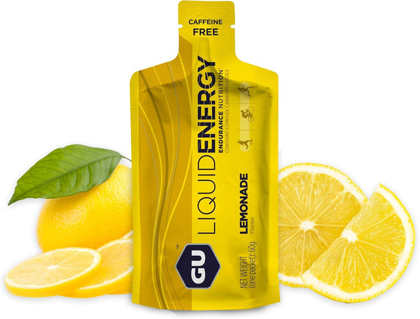 GU Energy Liquid Energy Gel | Complex Carbohydrates, Vegan, Gluten-Free | 12-Count, On-the-Go Energy, Lemonade