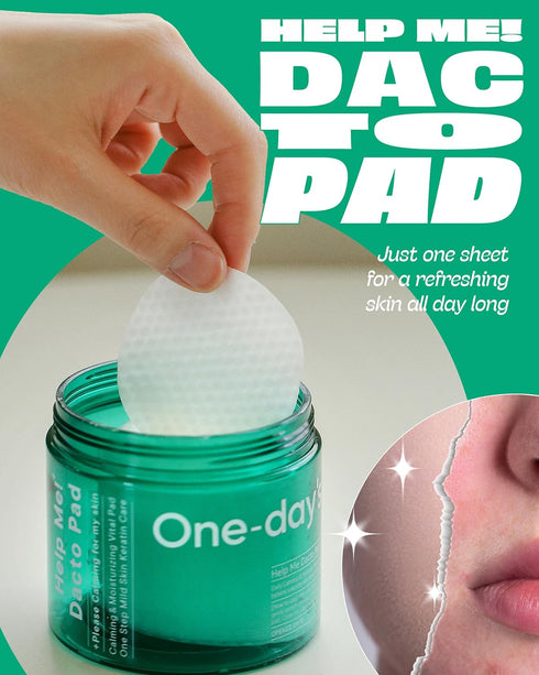 ONE-DAY’S YOU Help Me Dacto Pad | Korean Toner Pads Skincare for Face | Glycolic Acid Exfoliating Pads | Salicylic Acid Pads w/Centella Asiatica Extract Cleansing Pads for Face (60 sheets)