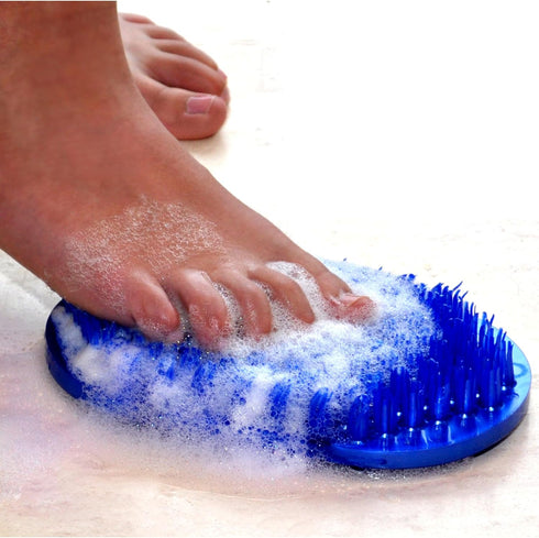 Soapy Toes Travel Sized Foot Scrubber Massages & Cleans Tired Feet, Suction Cups to Tub- Shower Floor | Easy Foot Care