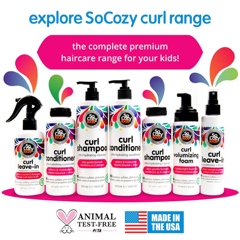 SoCozy Curl Shampoo | Ultra-Hydrating Cleanser for Kids Hair, No Parabens or Sulfates, Sweet-Crème