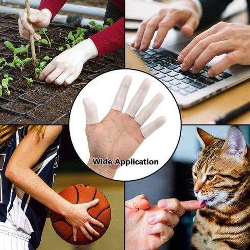 ANCIRS Gel Finger Support Protector Gloves, Silicone Fingertips for Cracking Hands, Eczema Skin (20pcs White)