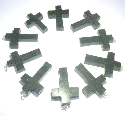 CRYSTALMIRACLE Beautiful Black Tourmaline Gemstone Single Cross Pendant, Healing Fashion Jewelry Gift for Men Women