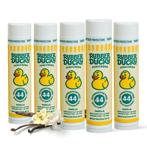 Rubber Ducky Lip Balm with SPF 44 - Water Resistant Sunscreen Lip Balm, Vegan, Untinted, Vanilla Flavor with Vitamin E