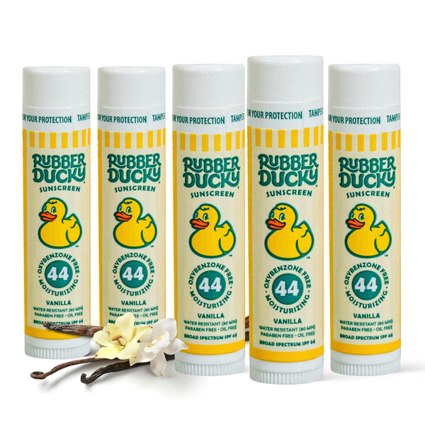 Rubber Ducky Lip Balm with SPF 44 - Water Resistant Sunscreen Lip Balm, Vegan, Untinted, Vanilla Flavor with Vitamin E